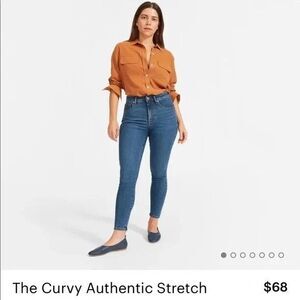 EVERLANE The Curvy High Rise Skinny Jean 26 Cropped Authentic Stretch Blue B67